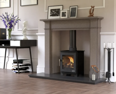 a fireplace in a room