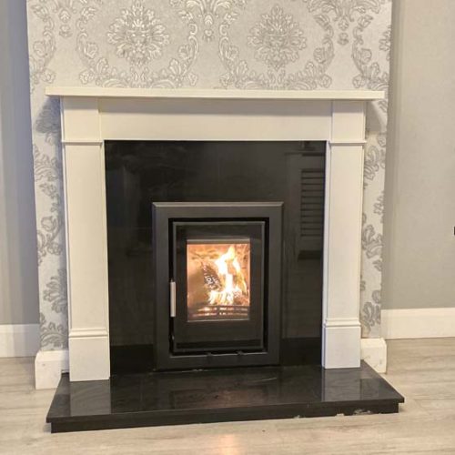 Mantle Piece New Stove and Chimney Lining