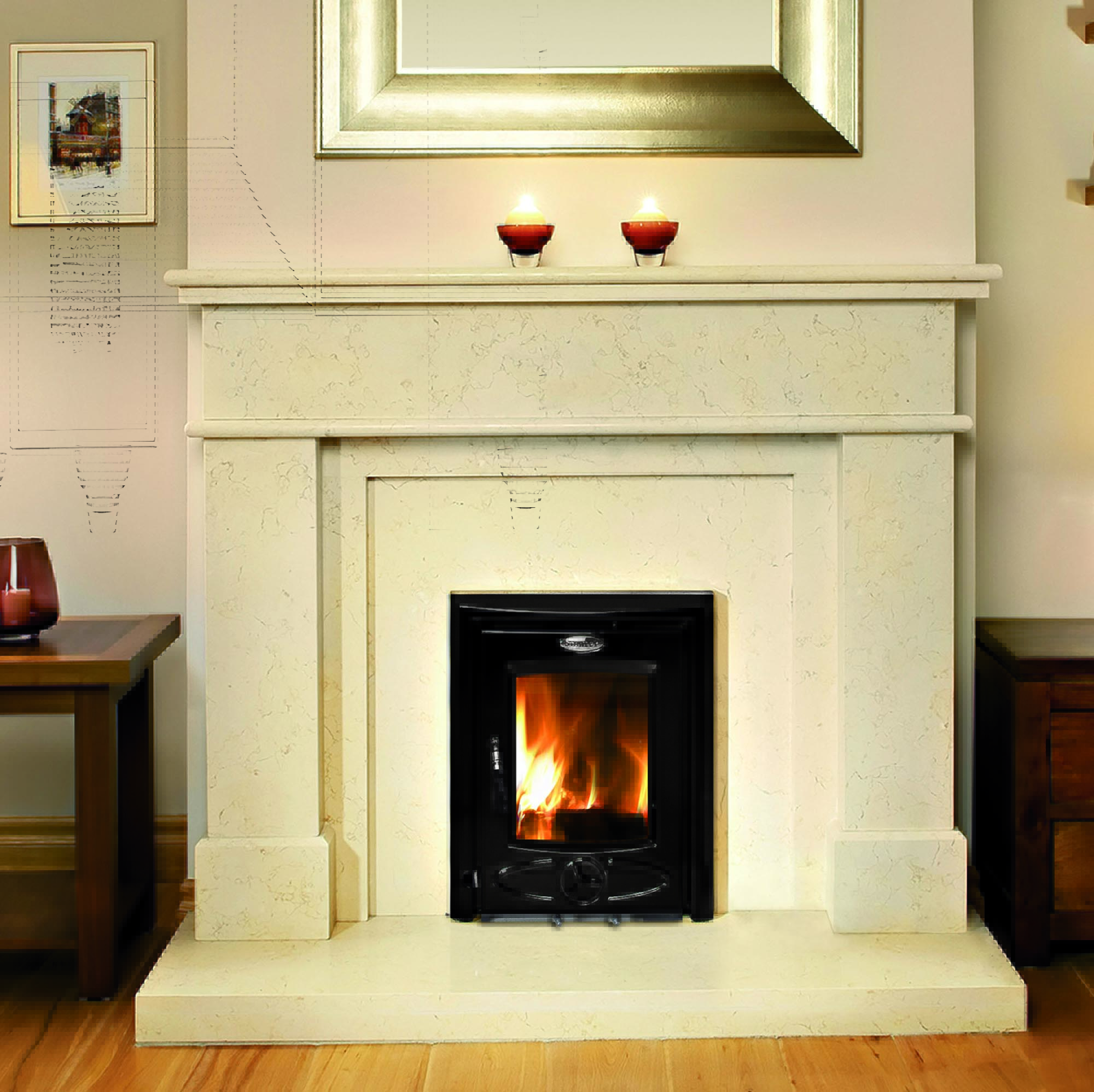 cara insert lifestyle black enamel Cara Insert Enamel 6.5 kW Cara Insert Enamel 6.5 kW - Image 4