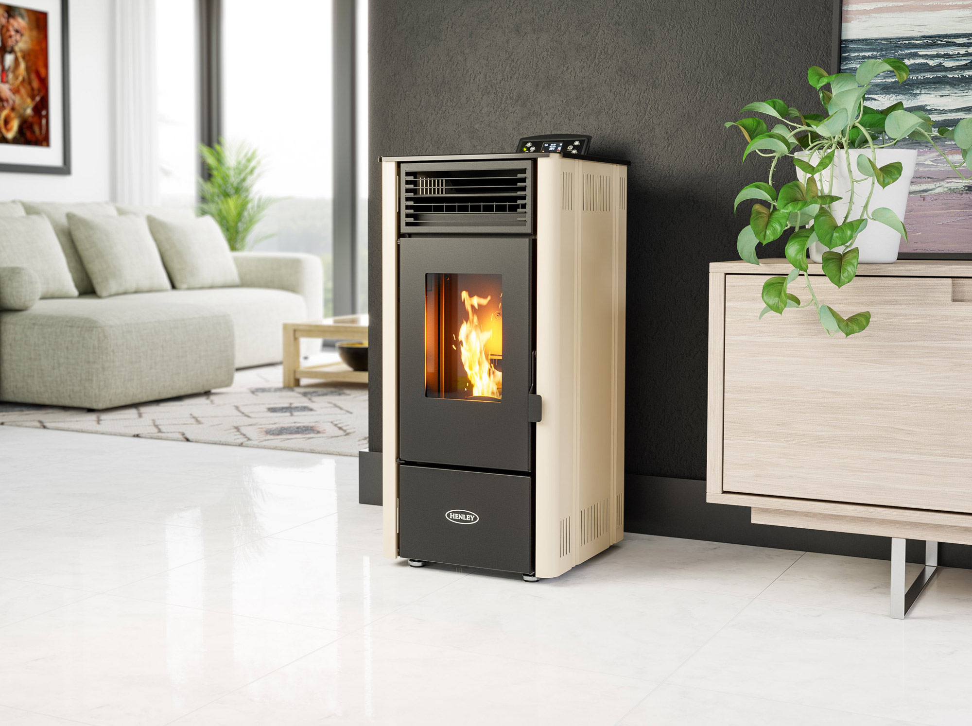 Ekm 8 kw cream pellet stoves Elm 8 Pellet Stove Elm 8 Pellet Stove