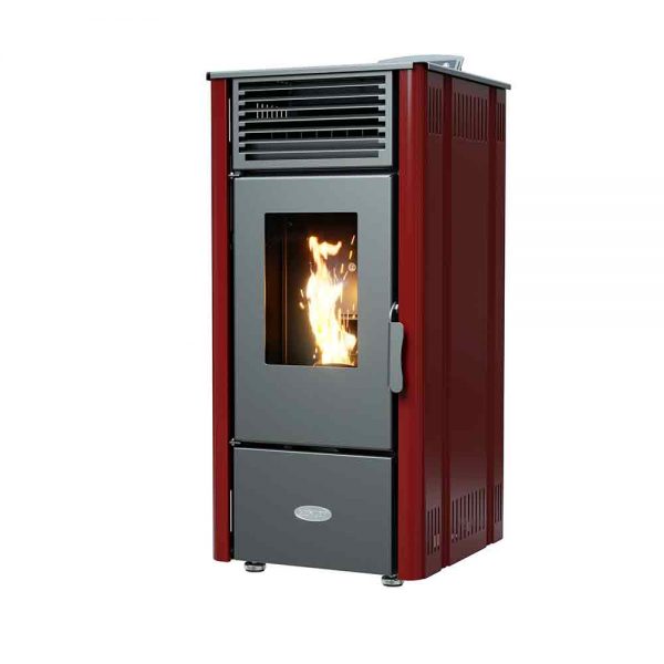 Elm 8kw Right red 600x600 1 Elm 8 Pellet Stove Elm 8 Pellet Stove - Image 2